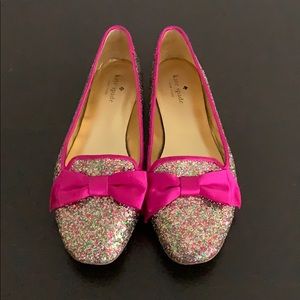 Kate Spade Glitter Bow Flats